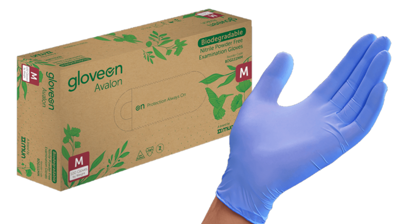 A pair of black maxiflex gloves on a white background