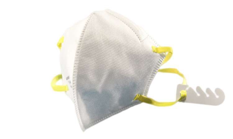 A pair of black maxiflex gloves on a white background