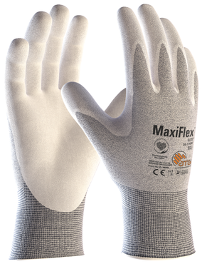 A pair of black and grey maxiflex gloves