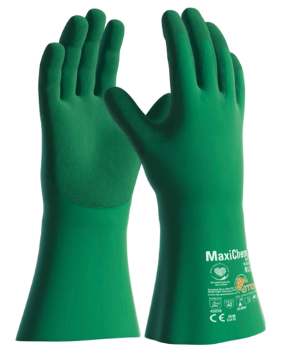 A pair of black and purple maxidry gloves