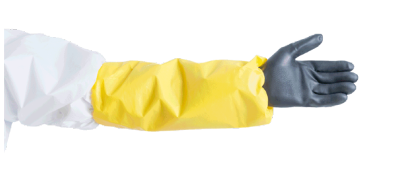 A pair of black maxiflex gloves on a white background