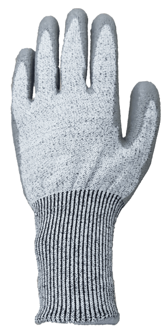 A close up of a pair of gloves on a white background.