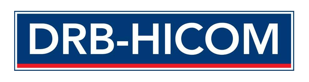 A blue and red sign that says drb-hicom on it