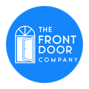 A blue logo for the front door company