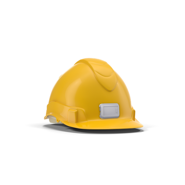 A hard hat with the Halo Device to protect employees on site