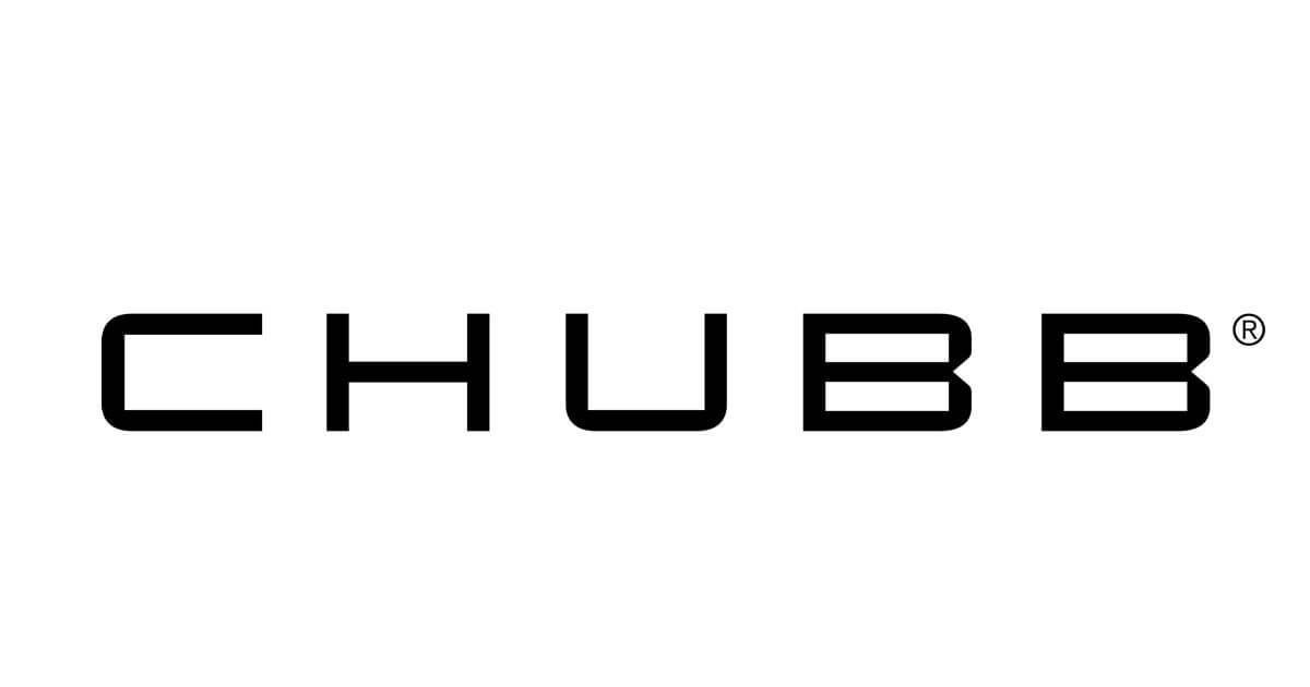 A black and white logo for chubb on a white background.