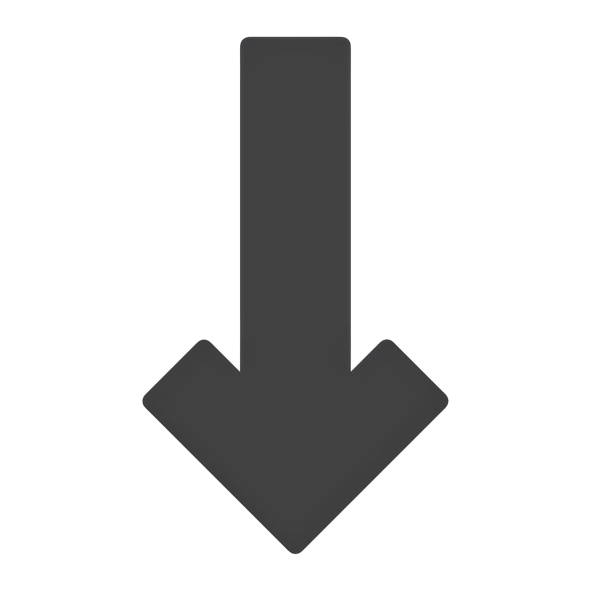 Down arrow, dark gray.