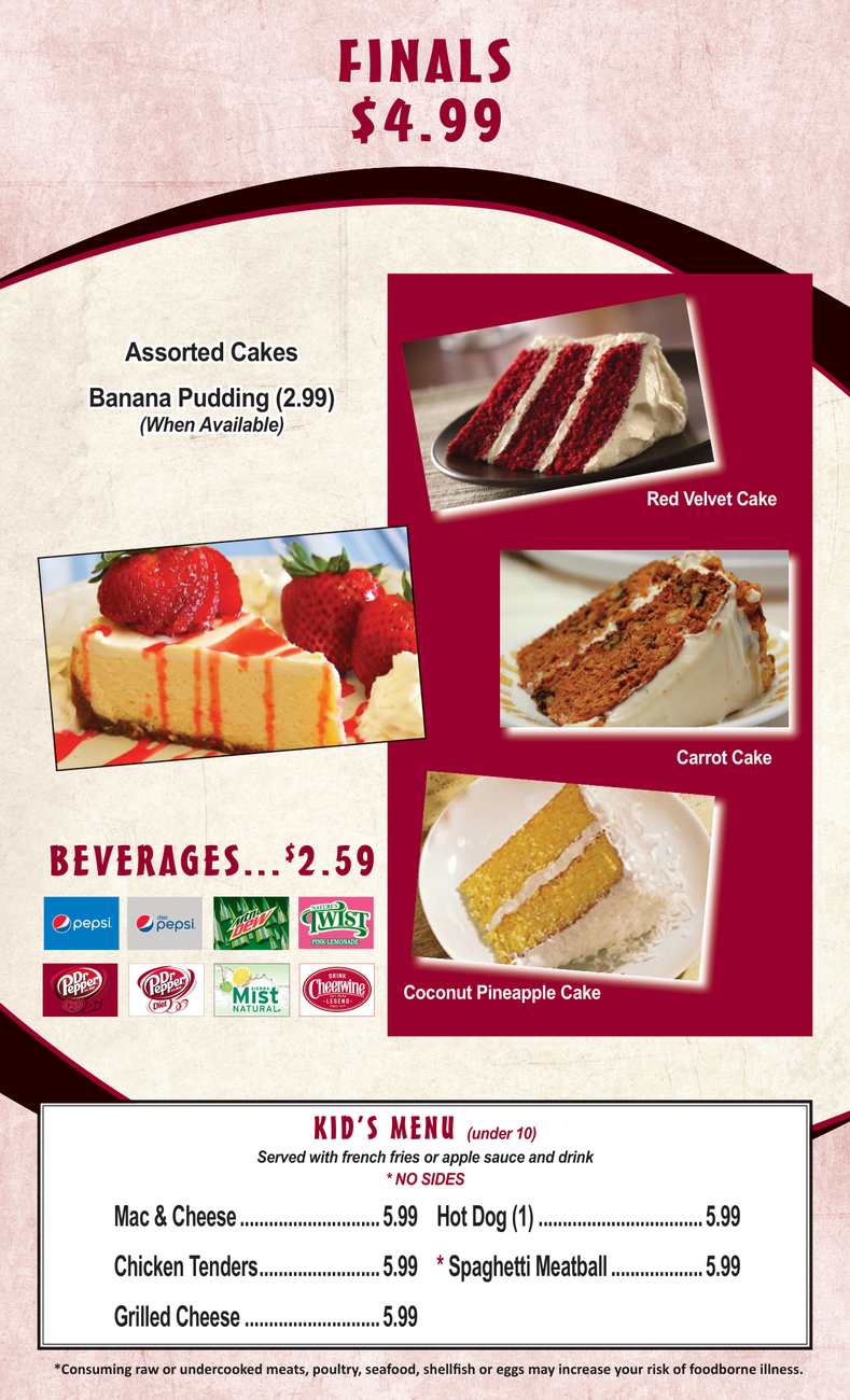 University Kitchen High Point, NC Menu