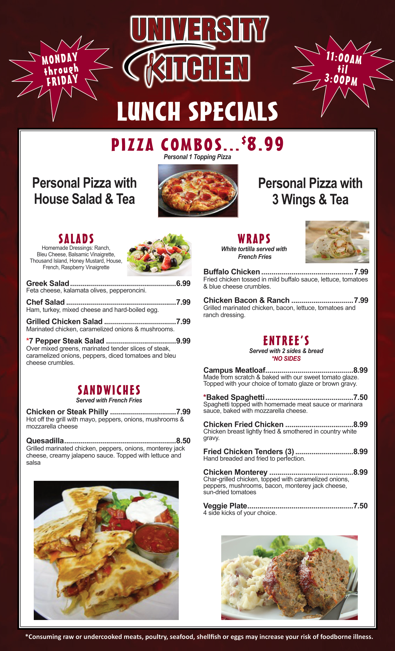 University Kitchen High Point, NC Menu