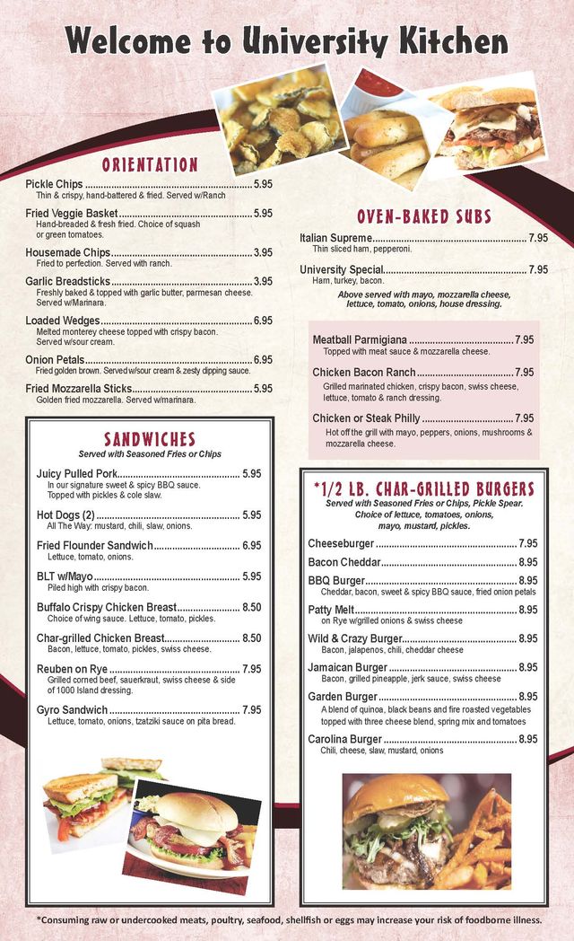 University Kitchen High Point Nc Menu
