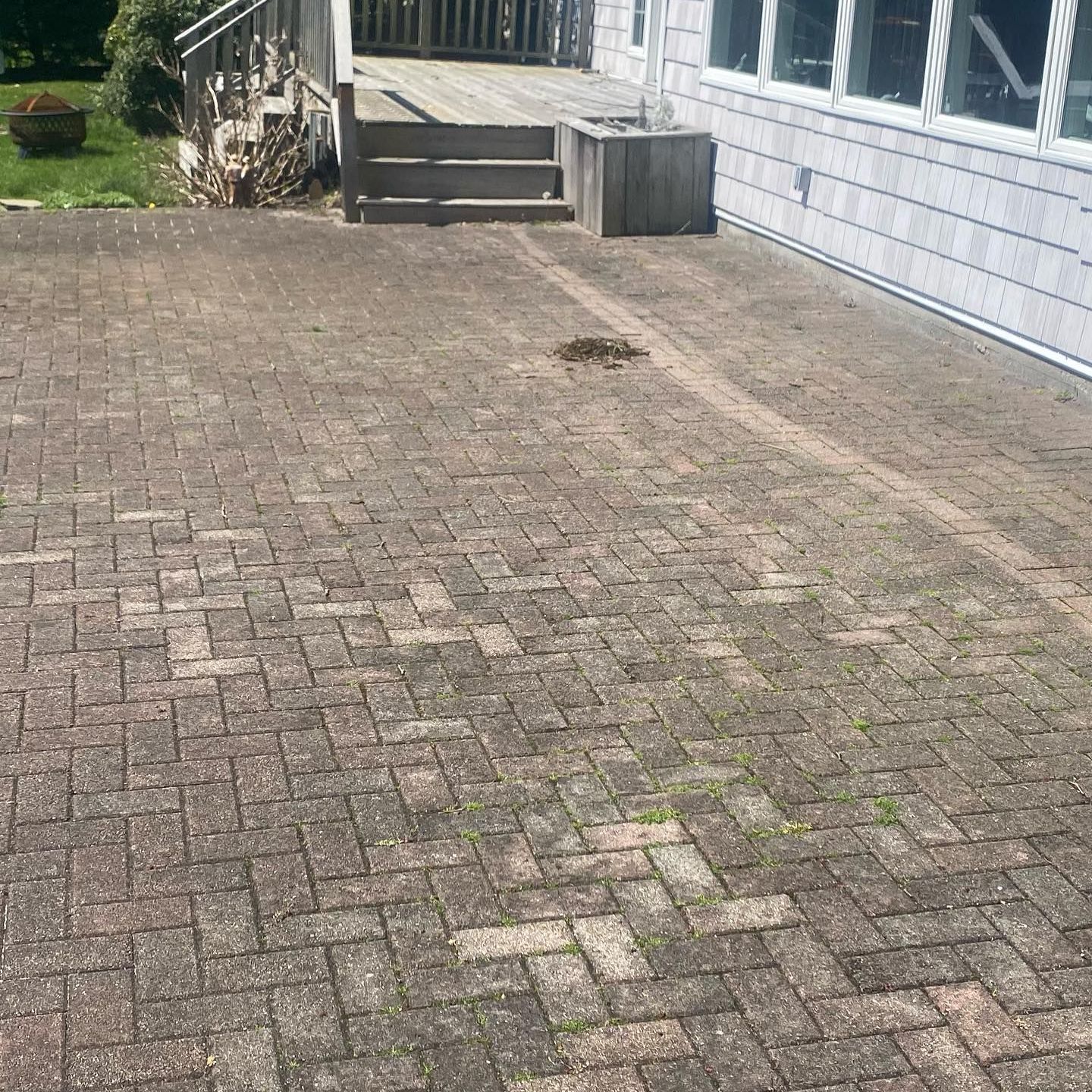 Stone paver soft washing on Long Island 