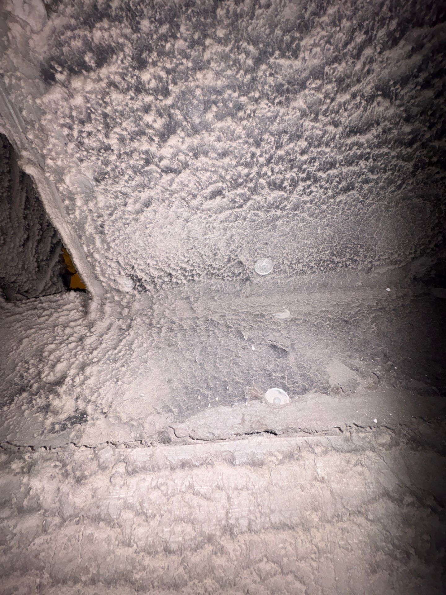 Air duct with allergens and dust at a home in East Patchogue NY