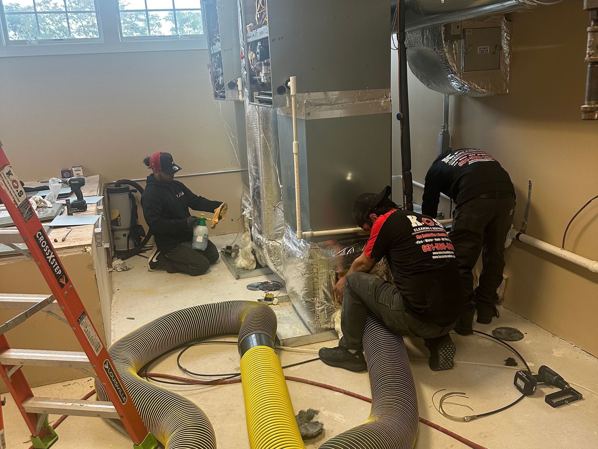 Commercial air duct cleaning services in Long Island by K.O.S. Cleaning with HEPA-rated equipment.