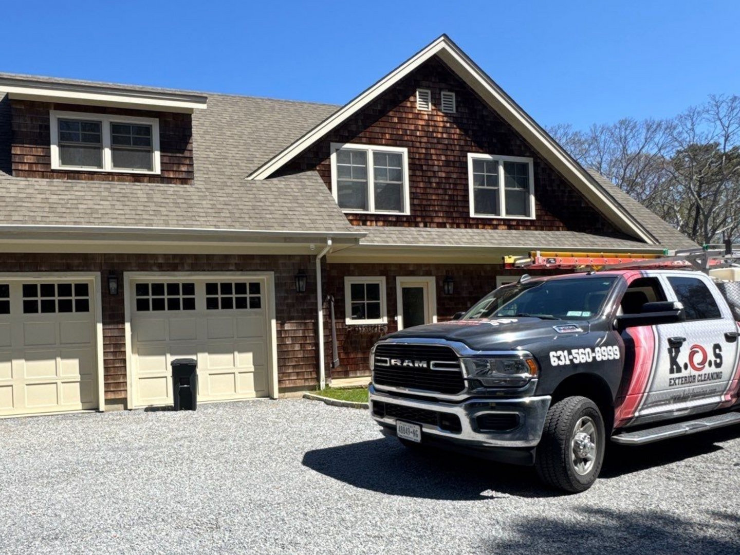 Home in Westhampton NY before soft washing and cedar shake siding restoration 