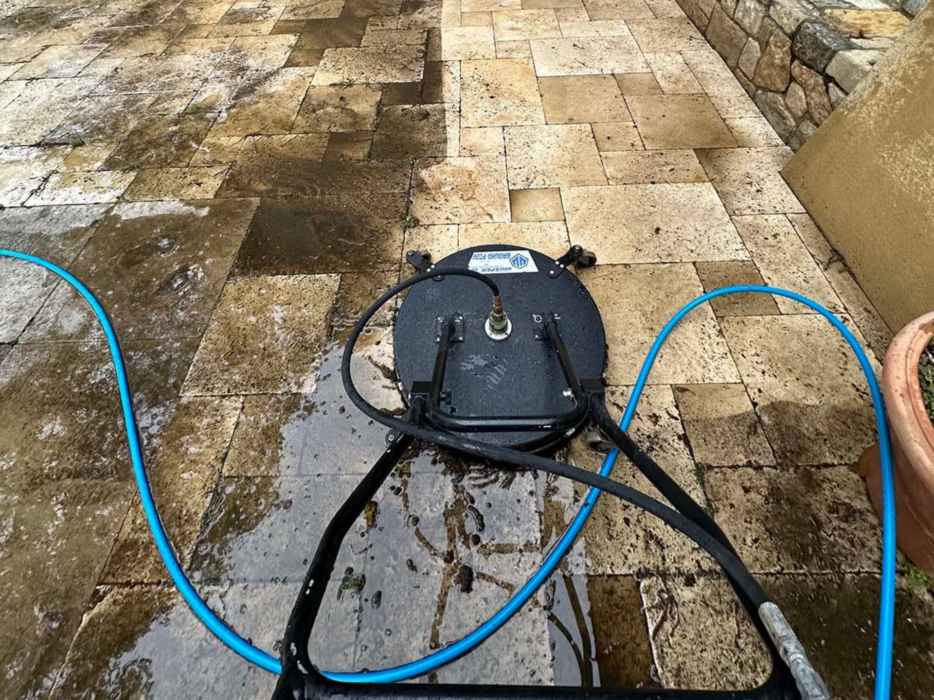 patio pressure washing at a home in Suffolk County NY