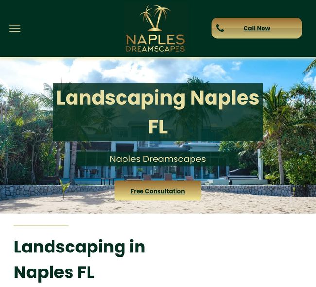 Naples Dreamscapes Website Design Home Page