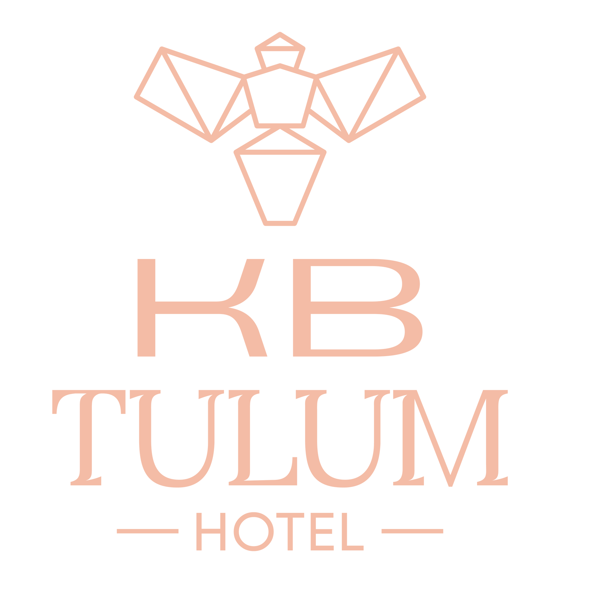 Un logo para un hotel llamado kb house tulum