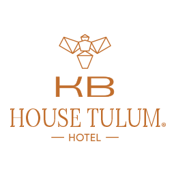 Un logo para un hotel llamado kb house tulum