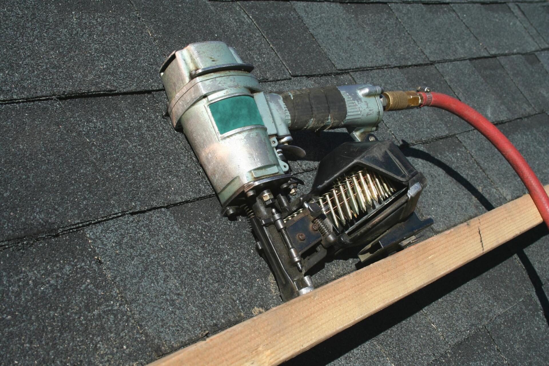 a nail machine on roof
