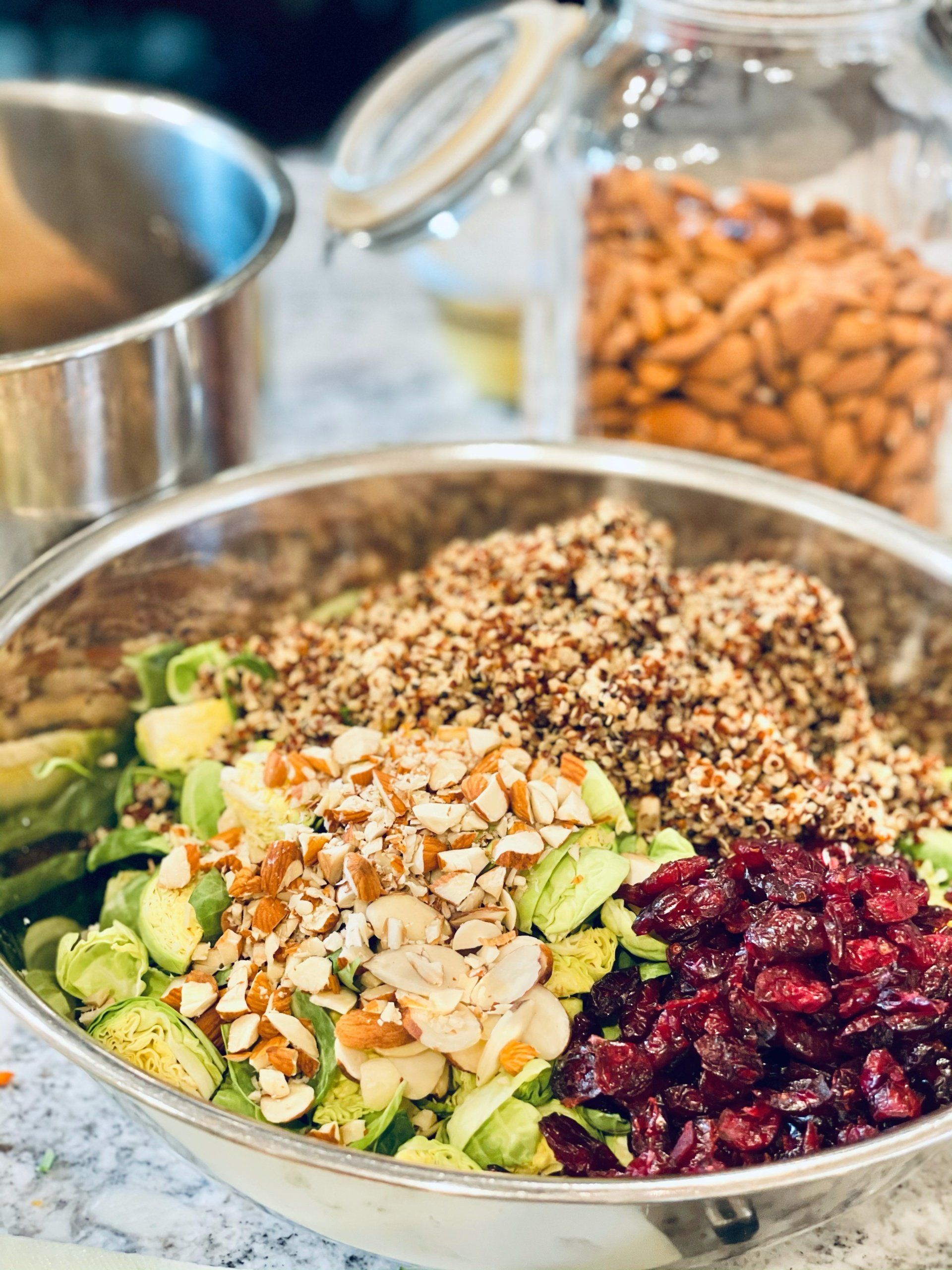 Brussel Sprout Quinoa Salad by emily moss of thrivyest