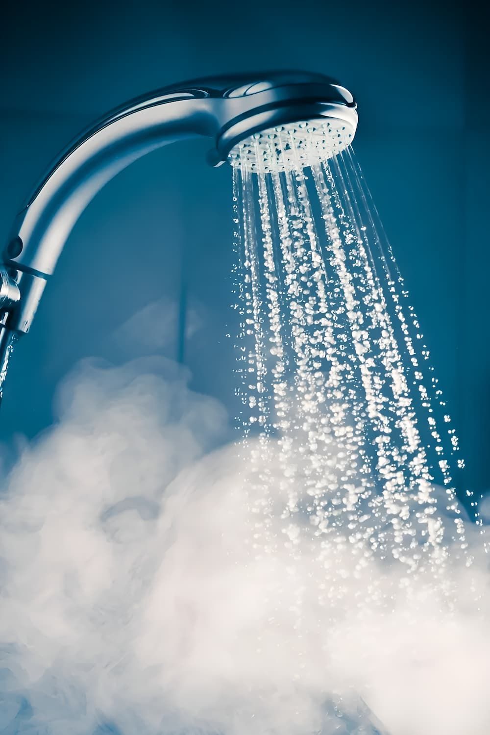 A Shower Head With Steam Coming Out of It — Corbett Plumbing in Ballarat, VIC