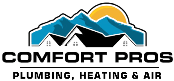 A logo for a plumbing , heating , and air company called Comfort Pros