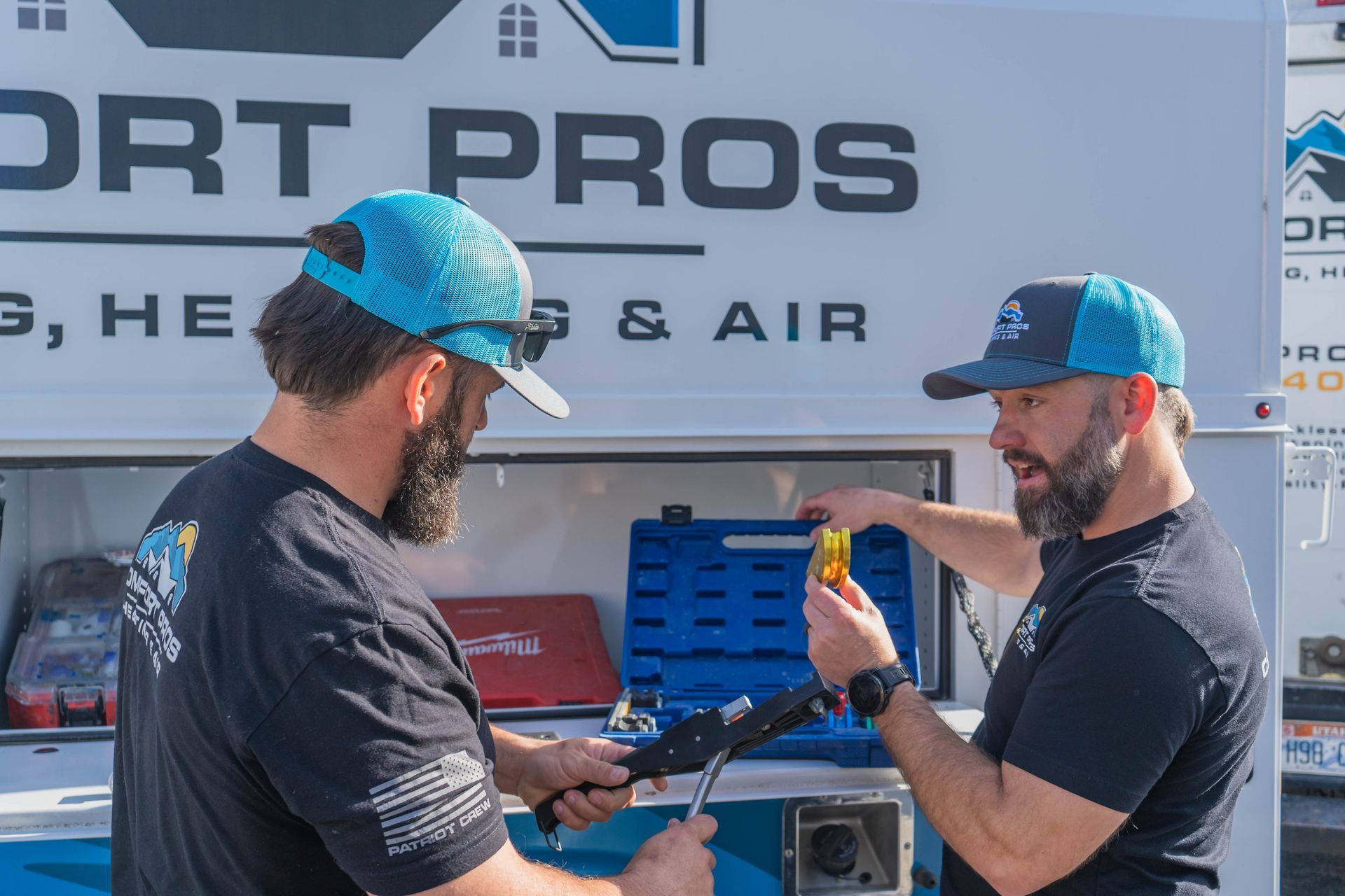 There is a furnace in the attic of a house under construction.