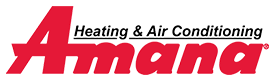 The logo for a company called amana heating and air conditioning