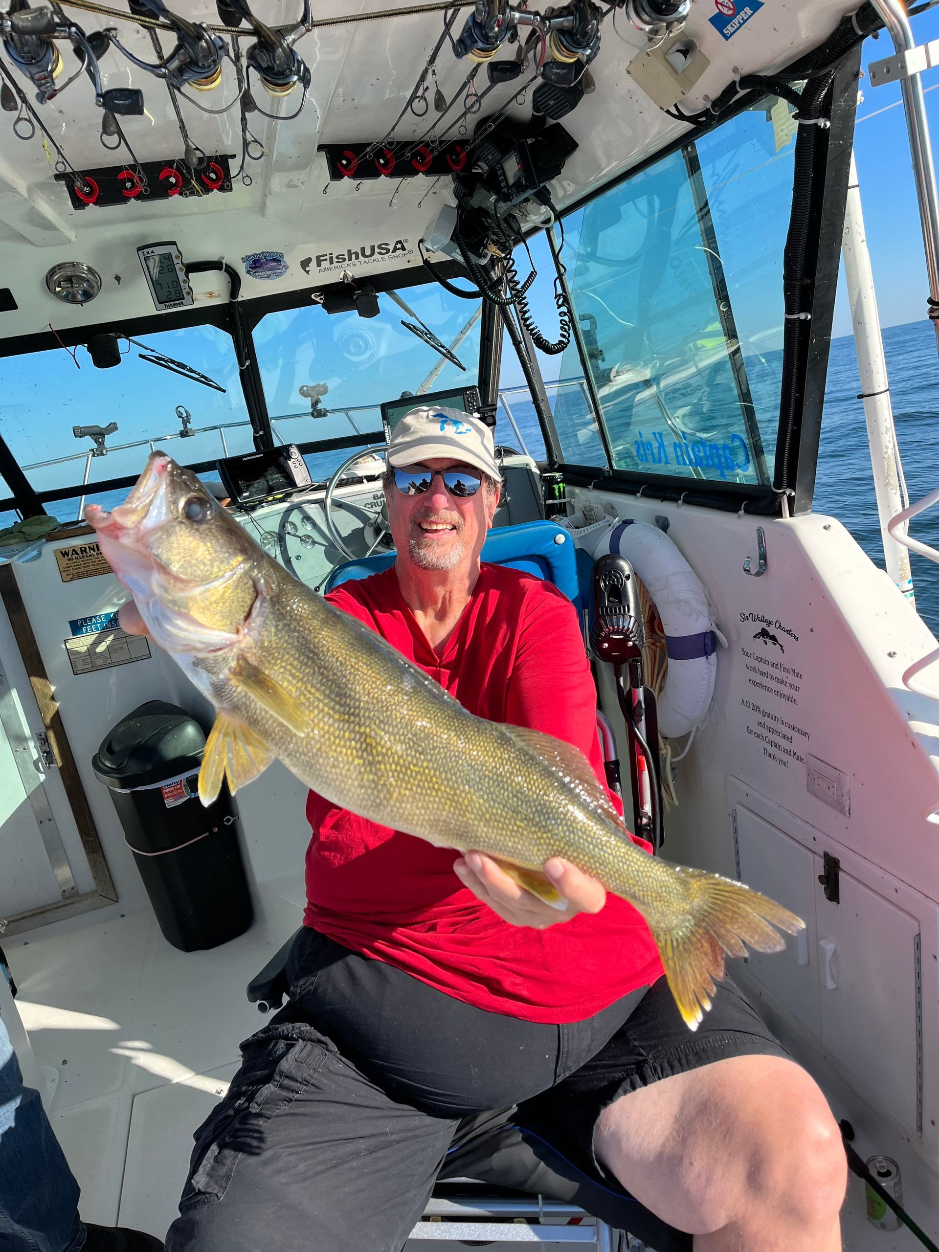 Client is holding a trophy walleye caught in the central basin of Lake Erie out of Lorain, Ohio!