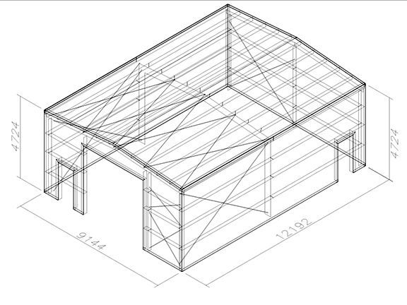 Preliminary engineering drawing for the building structure.