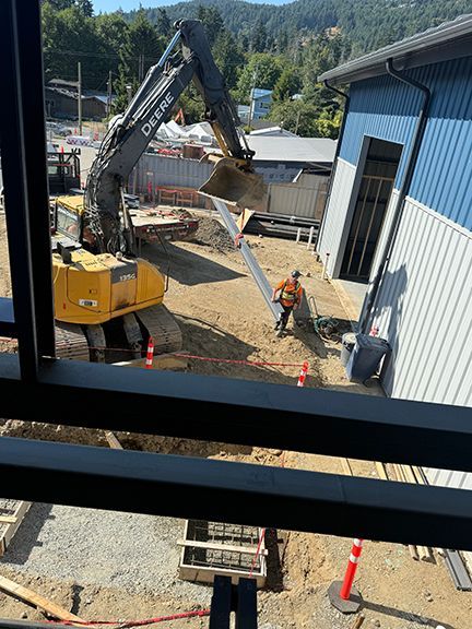 View of the Windsor Plywood jobsite  in BC from second floor window.