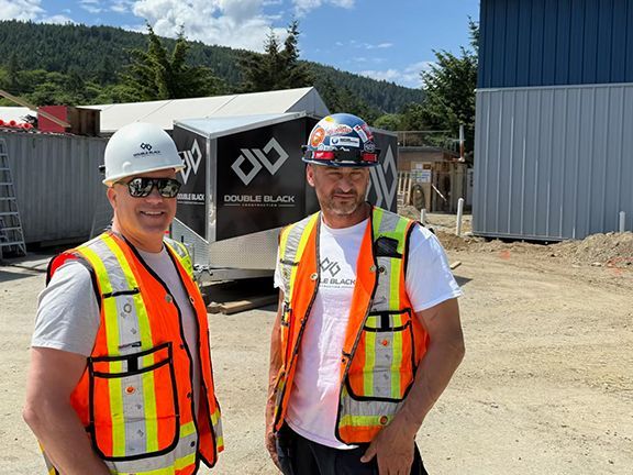 Frank Melo and John Lohan at the Salt Spring Island construction site.