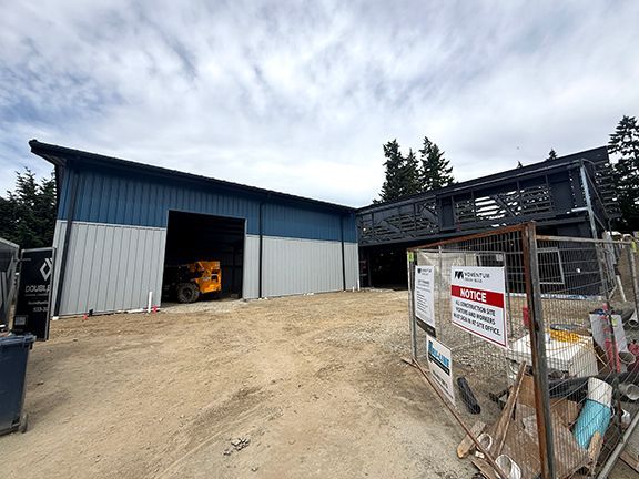 Second building nearing completion on Salt Spring Island commercial building project.