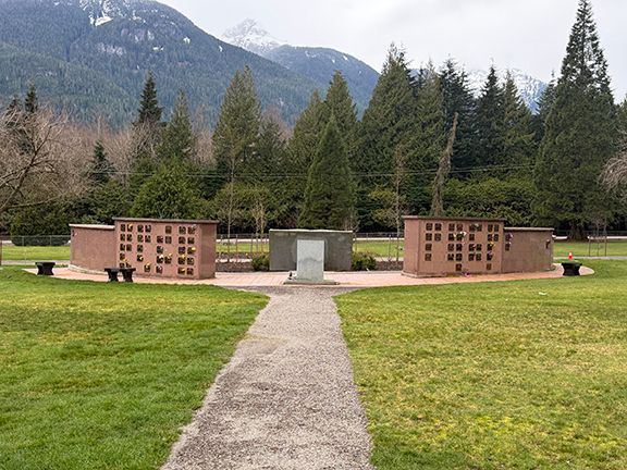 Cemetery site in Squamish where the storage building was added in Feb. 2026.