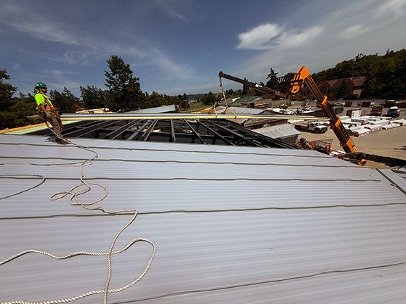 View of standing seam metal roof.