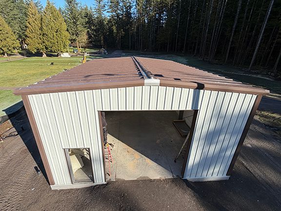 Completed storage structure at Squamish cemetery location.