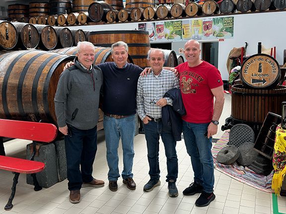 Benjamin Melo visits a winery and distillery in the Azores in 2024.