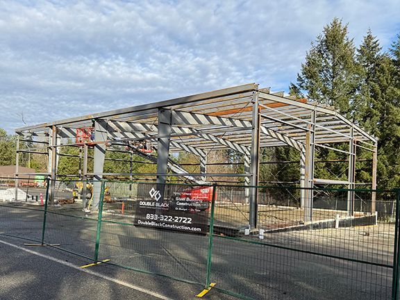 Steel framing for a new VMAC building in Nanaimo.