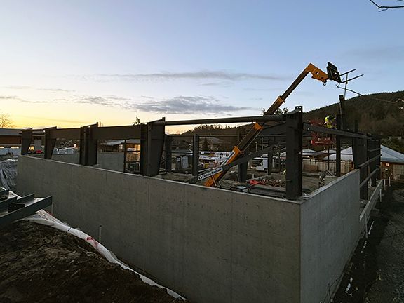 Salt Spring Island construction site for Windsor Plywood.