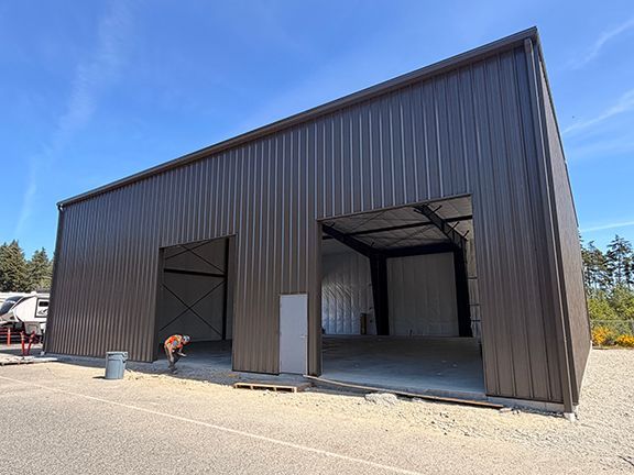 Finished metal building project waiting for doors to be added