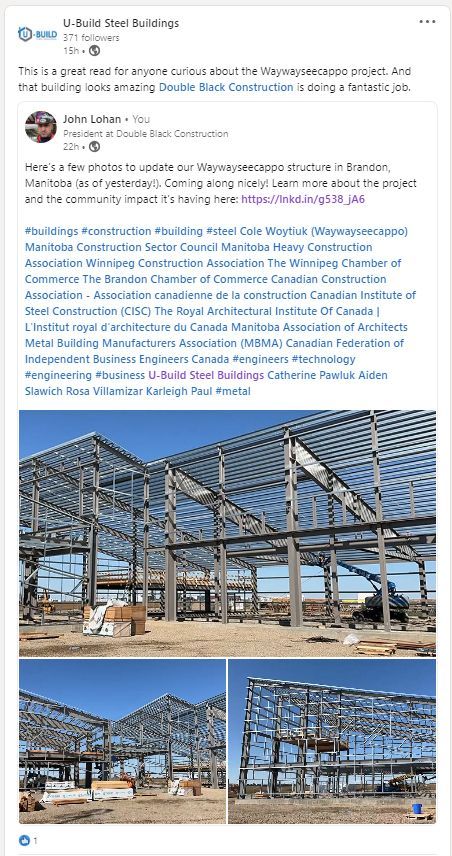 A picture of a building under construction on a facebook page.