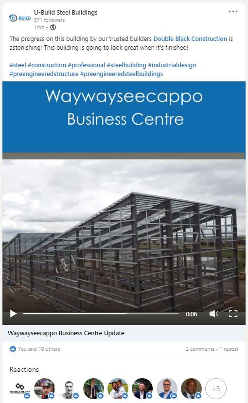 A picture of a building under construction on a facebook page.