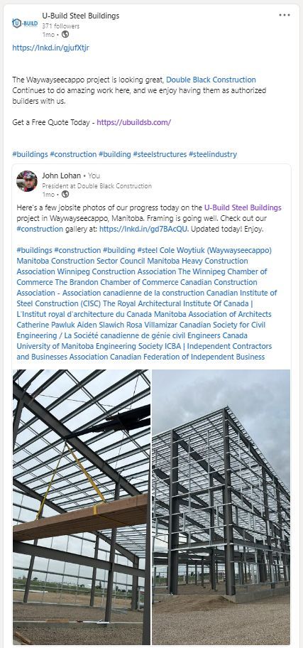 A picture of a building under construction on a facebook page.