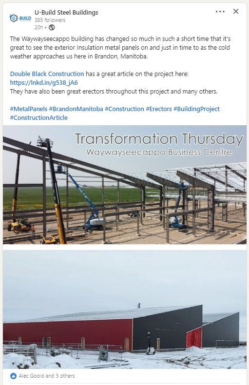 A picture of a building under construction on a facebook page.