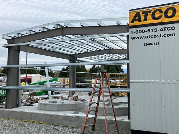 Vancouver airport's latest storage building in under construction by Double Black Construction.