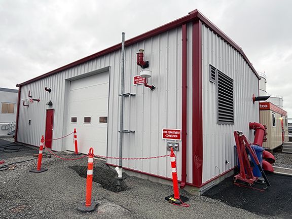 Completed exterior view of Vancouver Airport's jet fuel pump facility