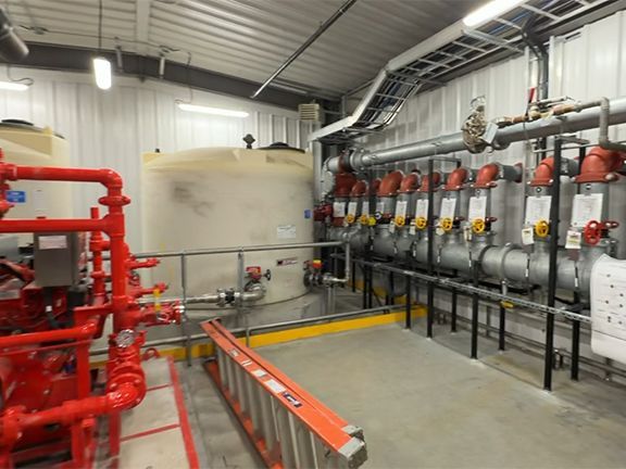 Interior view of Vancouver Airport jet fuel pump house.