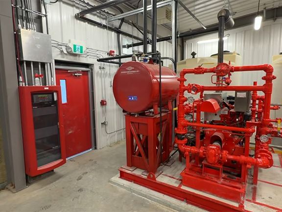 Finished interior of jet fuel pump house constructed by Double Black Construction in Vancouver