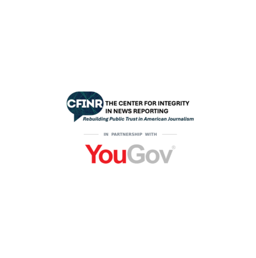 CFINR and YouGov logos with text, “The Center for Integrity in News Reporting” and “In partnership with”