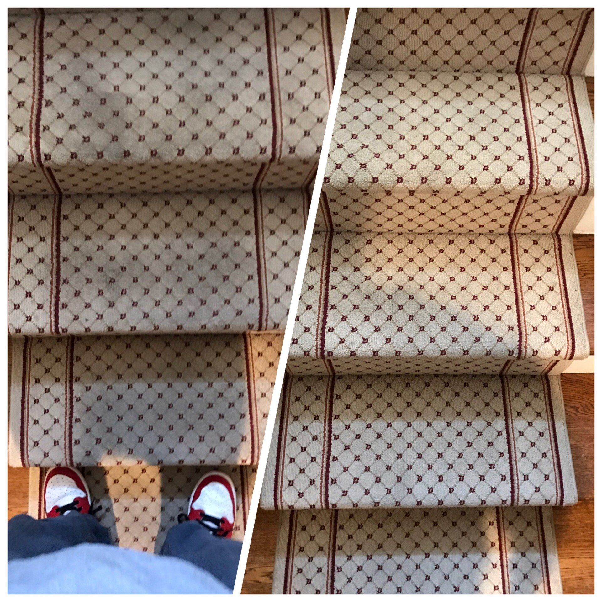Stairs Carpet Before And After — North Hollywood, CA — So White Carpet Cleaning LLC